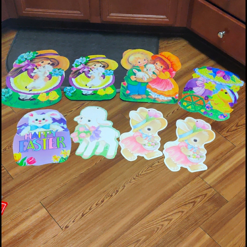 1970s eureka vintage Easter window cutouts